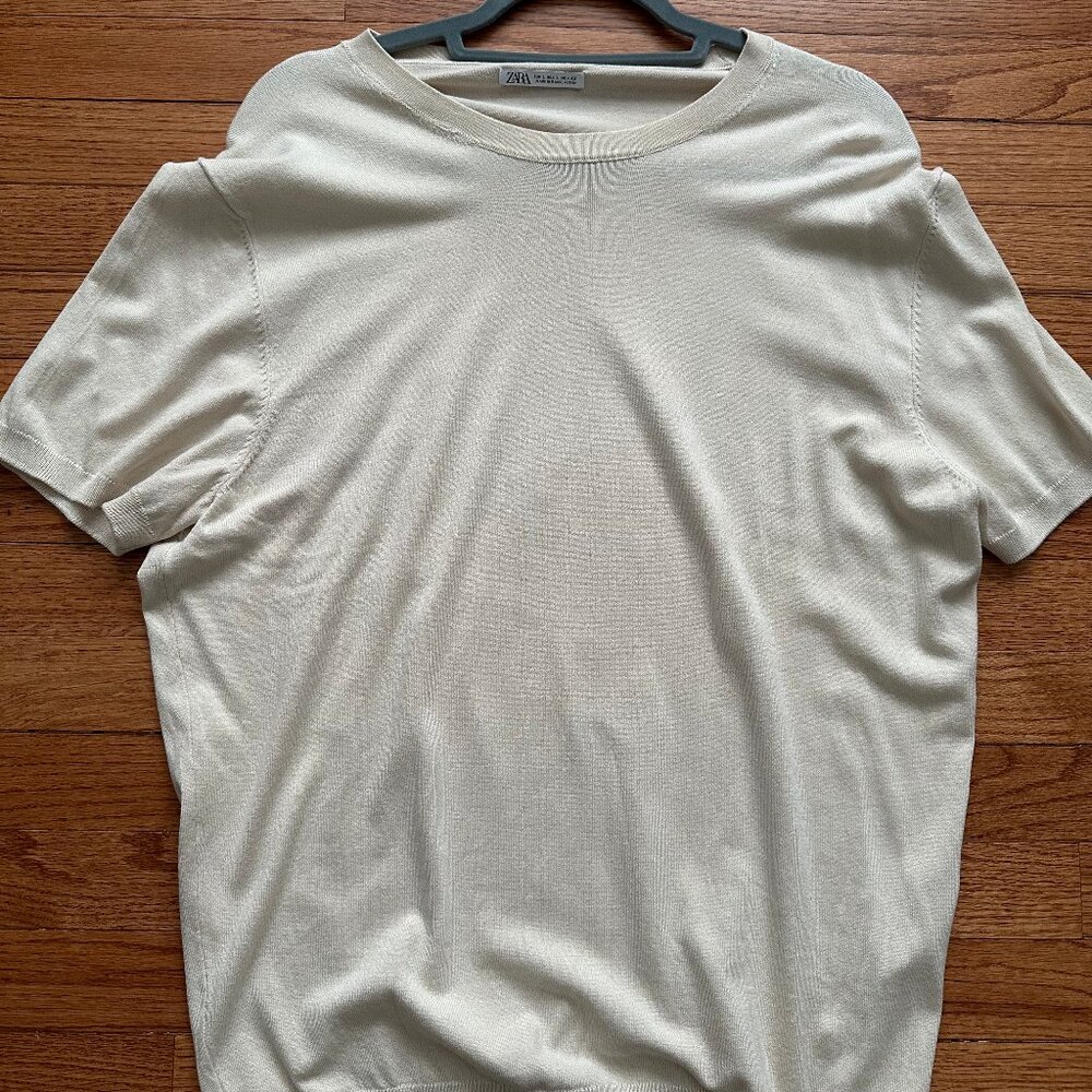 Zara knit tee - beige size L